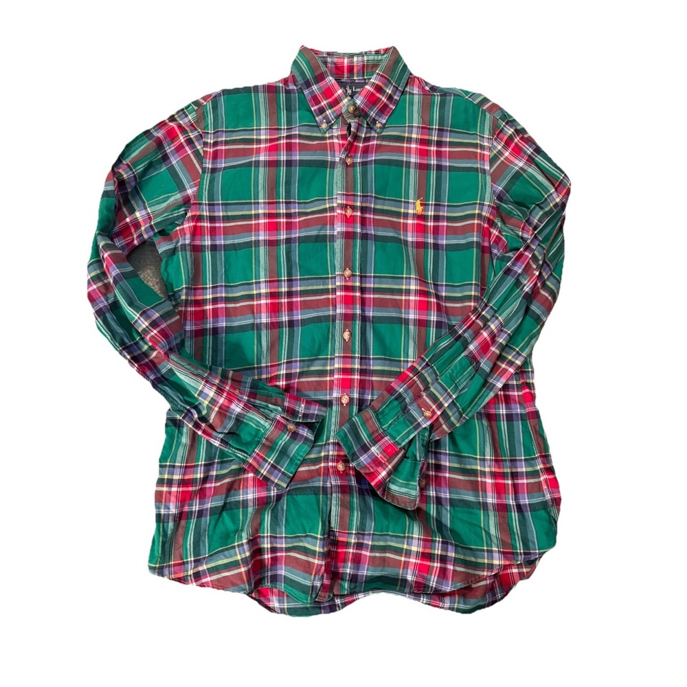Ralph Lauren Green plaid mens flannel size M